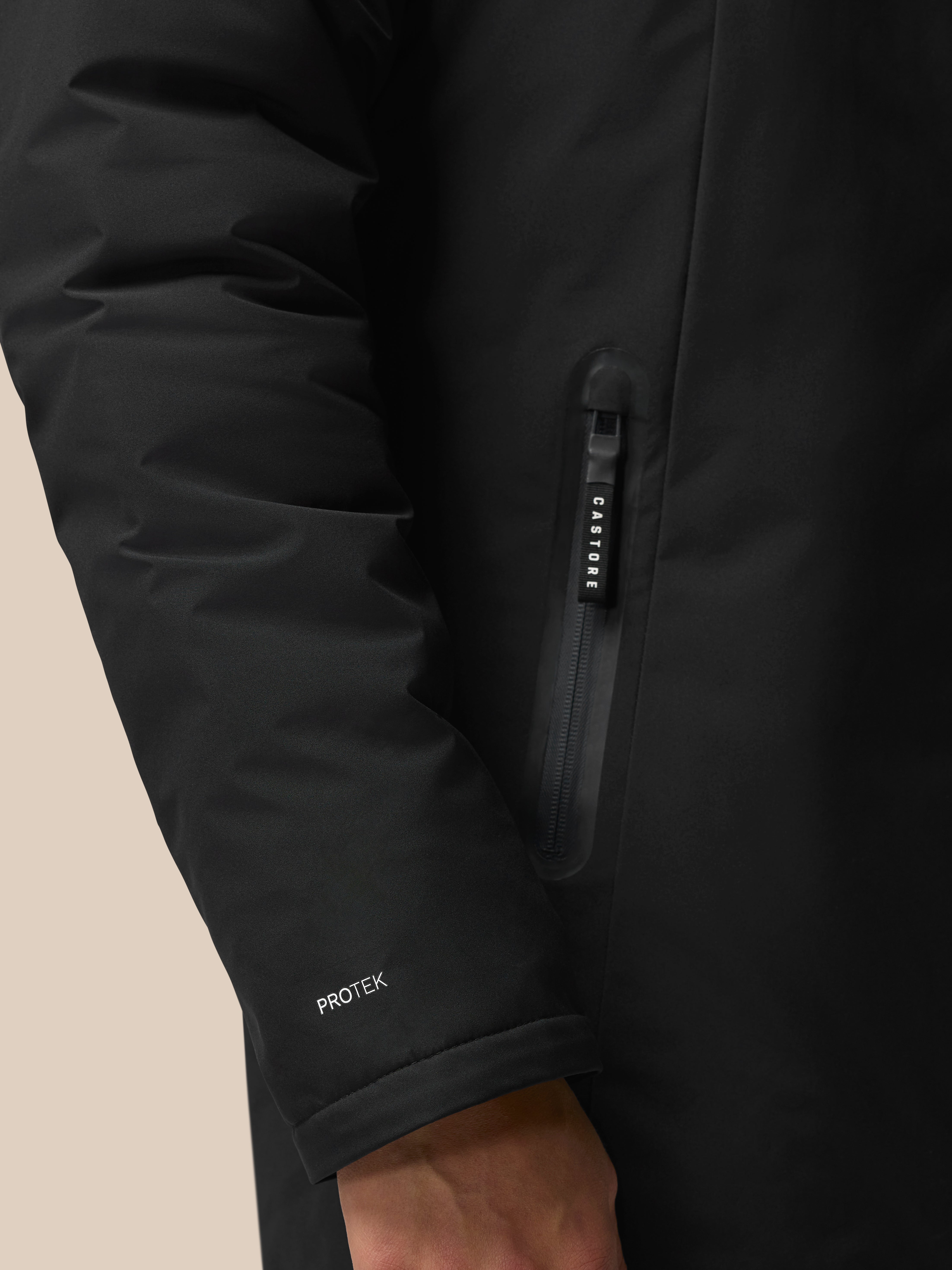 Longline Wadded Jacket - Black