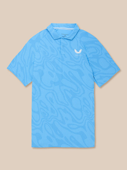 Golf Club Glow Printed Polo - Cool Blue/White