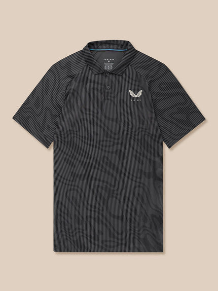 Golf Club Glow Printed Polo - Gunmetal/Mid Grey