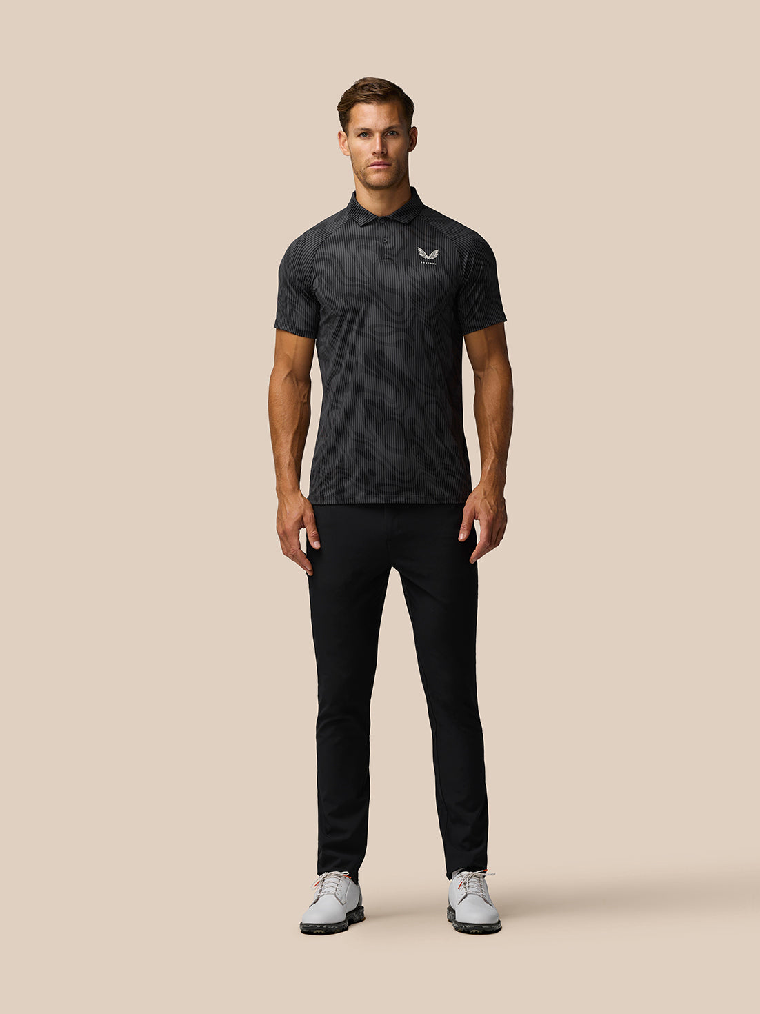 Golf Club Glow Printed Polo - Gunmetal/Mid Grey