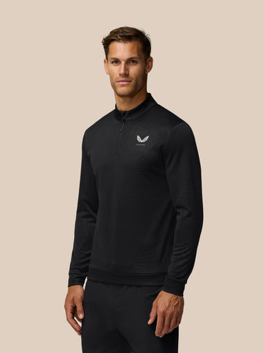 Golf Club Classic 1/4 Zip Debossed Top - Black/Alloy
