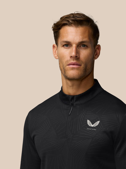 Golf Club Classic 1/4 Zip Debossed Top - Black/Alloy