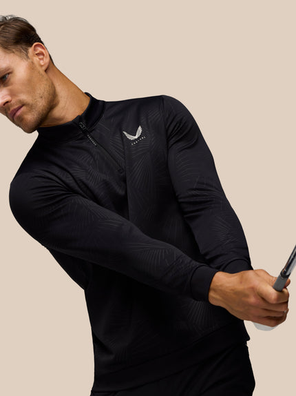 Golf Club Classic 1/4 Zip Debossed Top - Black/Alloy