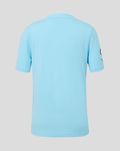 Back view of the airy blue Junior Travel T shirt with clean simple design and short sleeves.