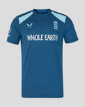 Blue short sleeve training T shirt with England crest and light shoulder panels for agile unrestricted movement