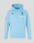 Light blue travel fleece hoodie with England crest and Whole Earth logo