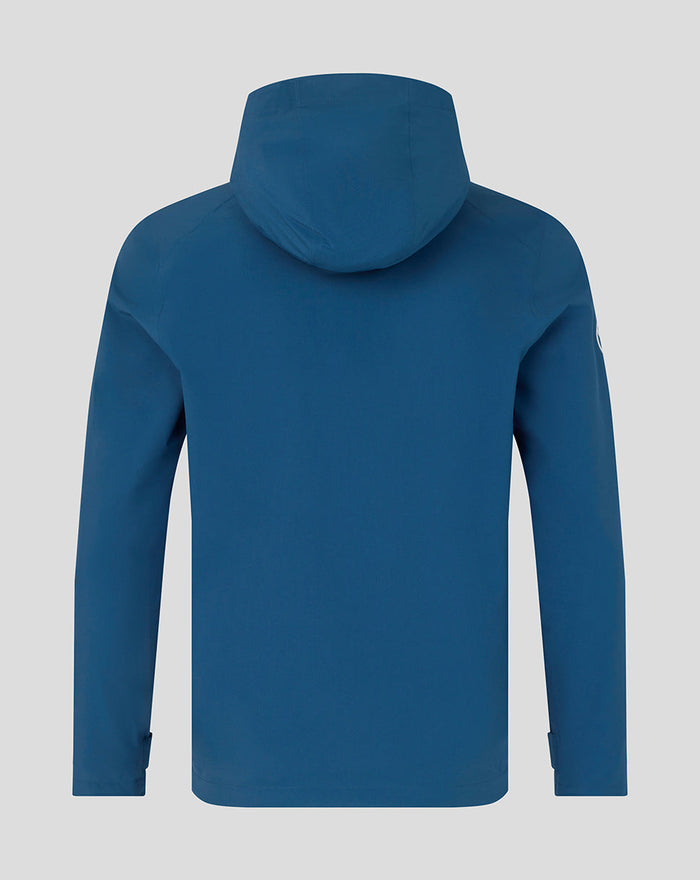 Back view of ensign blue Training Rain Jacket with hood