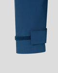 Close up of a blue training jacket cuff with a secure Velcro strap