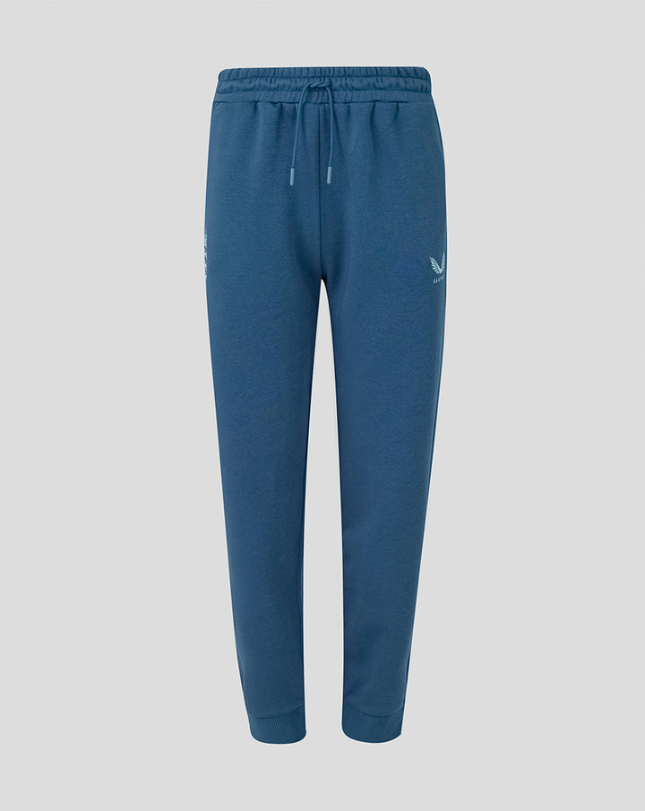 Ensign blue Travel Adapt fleece joggers with drawstring waist and Three Lions crest on the leg