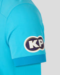 Womens ODI Pro short sleeve blue shirt sleeve close-up featuring a KP sponsor patch.