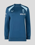 Blue womens 26/27 training sweatshirt with Three Lions crest and Whole Earth branding on the chest.