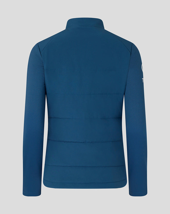 Back view of Womens 26/27 Training Thermal Jacket in Ensign Blue showing quilted panels and a stand collar