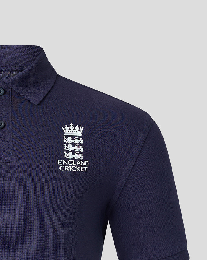 Adults 26/27 Essentials Crest Short Sleeve Polo - Navy