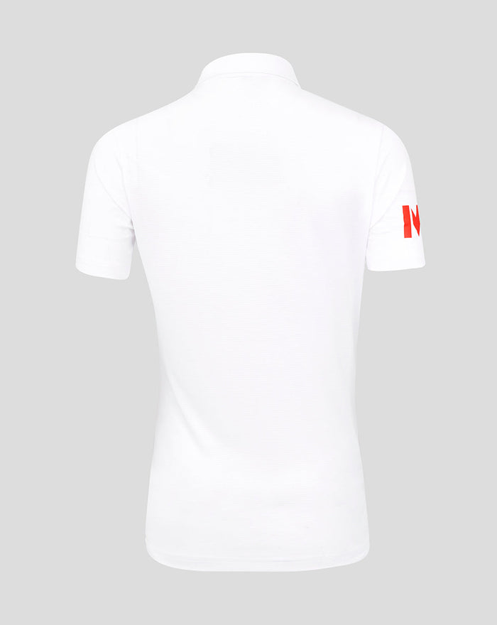 Back view of a white ECB Women's 25/26 Pro Test short sleeve shirt