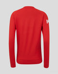 Back view of red ECB Women's 25/26 T20 sweater with clean design and curved hem