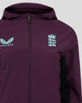Close up of the chest area showing Castore logo on left and crest emblem on right