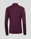 Back view of maroon ECB women's 25/26 training top showing smooth back and long sleeves