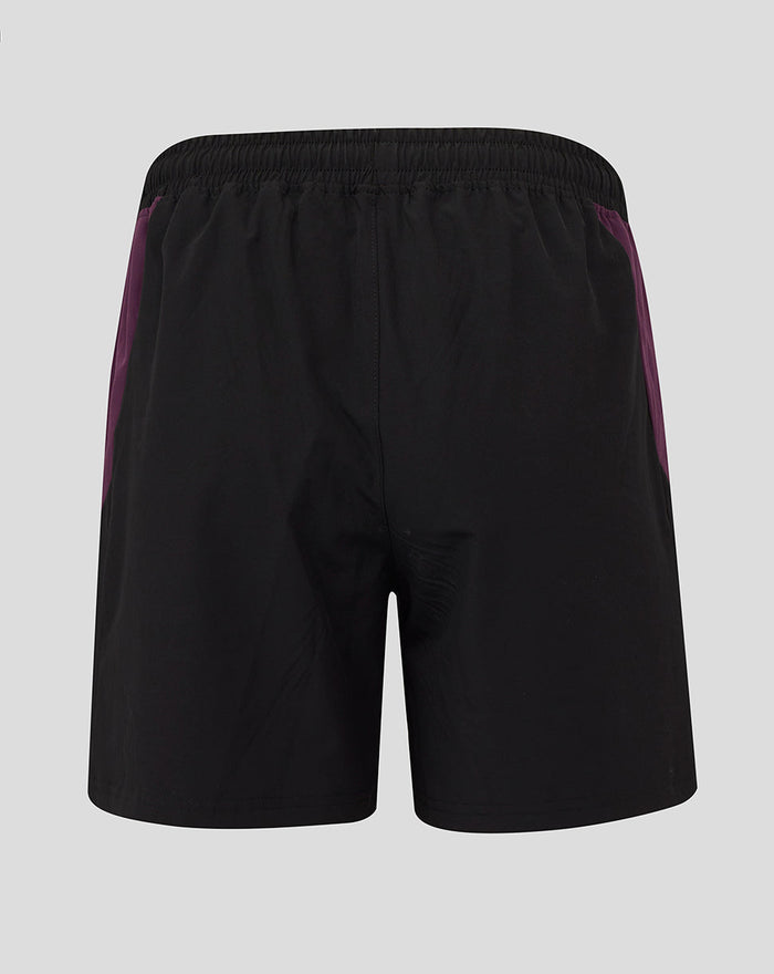 ECB Women's 25/26 Training Short back view showing black fabric and purple side panels