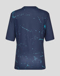 Back view of navy Yorkshire graphic training jersey with teal splatter pattern.