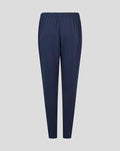 Back view of navy Yorkshire track pants with an elastic waistband