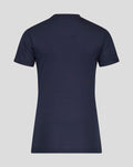 Rear view of navy Womens Yorkshire Short Sleeve Training Tee in polyester interlock