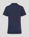 Back view of navy Yorkshire polo showing collar and plain back with no visible branding.