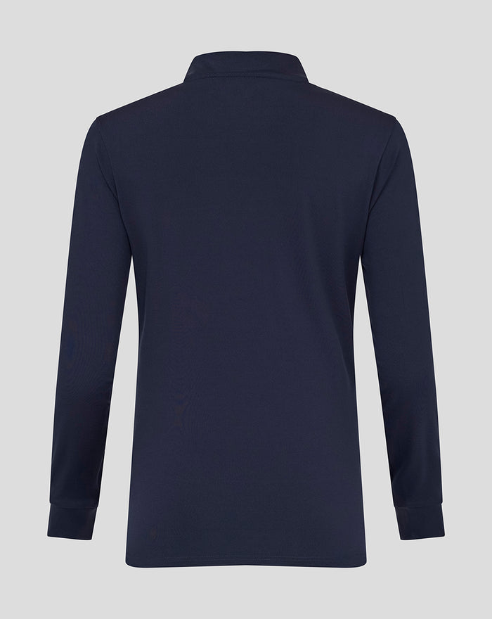 Back view of navy women's Yorkshire Performance 1/4 Zip top