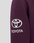 Purple ECB Junior training hoody sleeve with a white Toyota logo.