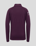Back view of ECB Junior 25/26 1/4 Zip Training Top in deep purple