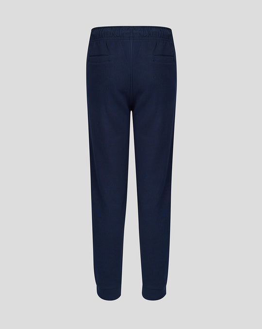 Back view of navy Junior 26/27 joggers with rear welt pockets and elastic cuffs.
