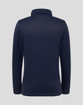 Back view of navy Yorkshire fleece brushback quarter zip for juniors.