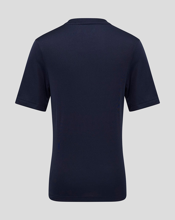 Back view of navy Juniors Yorkshire Short Sleeve Training Tee made from polyester interlock.