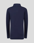 Back view of navy junior Yorkshire Performance quarter zip with long sleeves