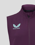 Purple ECB training gilet with light blue Castore logo on chest and front zipper
