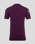 Back view of deep purple ECB training tee with Toyota branding on the left sleeve