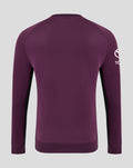 Back view of maroon England Cricket Pro Training Sweatshirt showing plain back with ribbed neck and CASTORE label inside