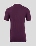 Back view of purple short sleeve tee with no visible graphics.