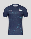 Navy Yorkshire graphic short sleeve training jersey with blue splash pattern and team crest