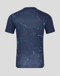 Back view of navy Yorkshire graphic training jersey with blue splash pattern