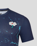 Navy Yorkshire Graphic Short Sleeve Training Jersey with white wing logo on left chest and floral crest on right chest.
