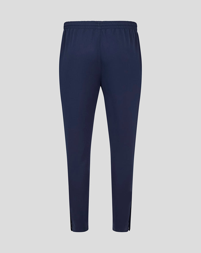 Back view of navy Yorkshire Track Pant with center seam and zip vents at the cuffs.