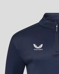 Navy Yorkshire fleece quarter zip with white Castore wing logo on the chest