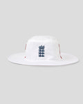 White ECB 25/26 Test wide brim hat with England crest on front