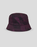 Dark purple geometric print bucket hat with adjustable brim and England Cricket crest on front