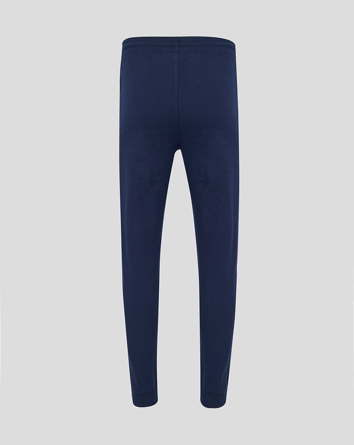 Back view of navy Adults 26/27 Joggers with an elastic waistband and ribbed cuffs.