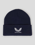 Navy Yorkshire Beanie with Castore wing logo embroidered on the cuff